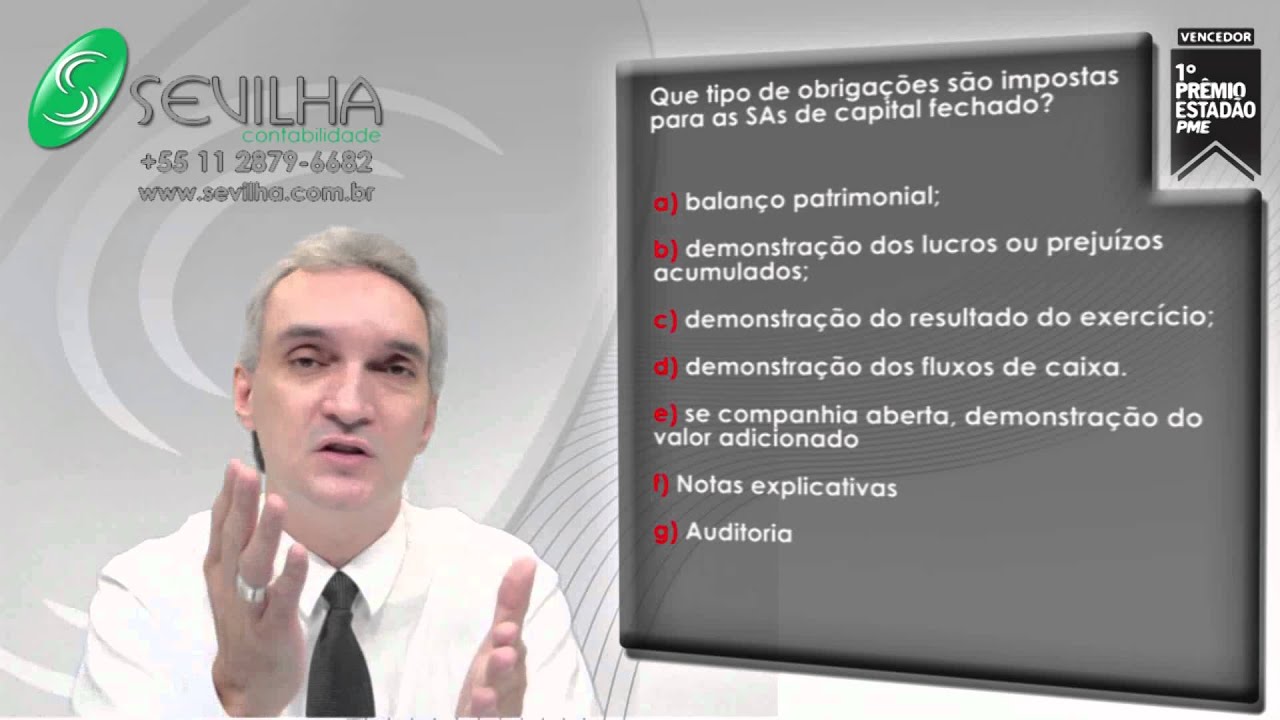 Principais Obriga&ccedil;&otilde;es das Sociedade Por A&ccedil;&otilde;es (SA) de Capital Fechado