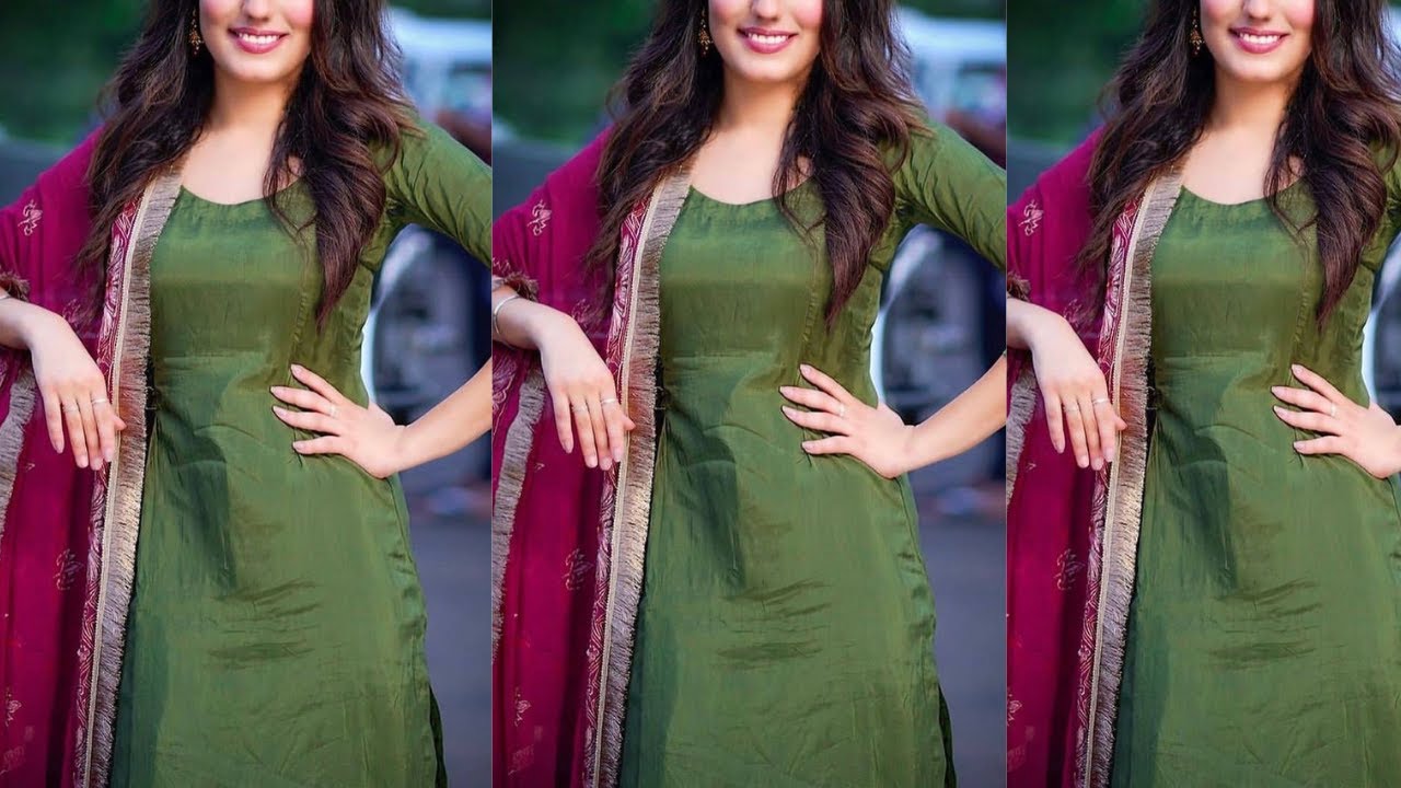 Plain suit with contrast dupatta designs | Contrast dupatta colour combination suit design 💕