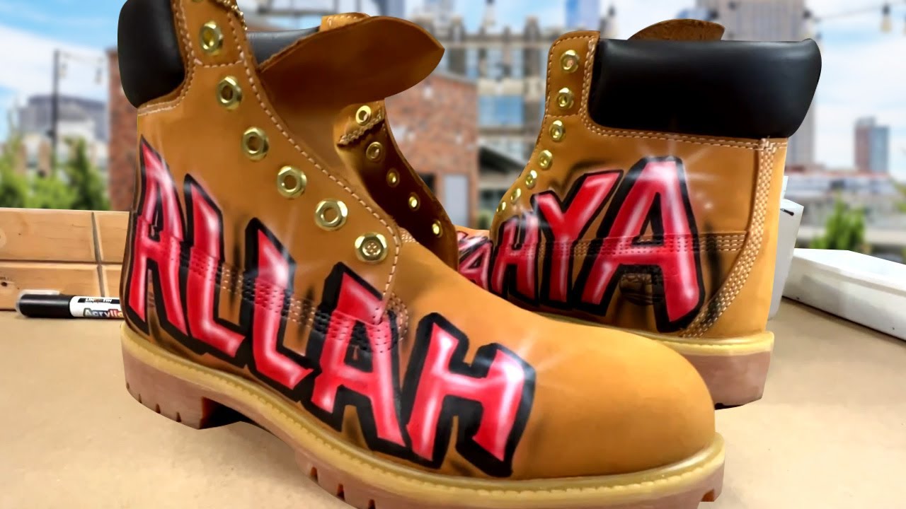 Custom Timberlands Airbrush Painted