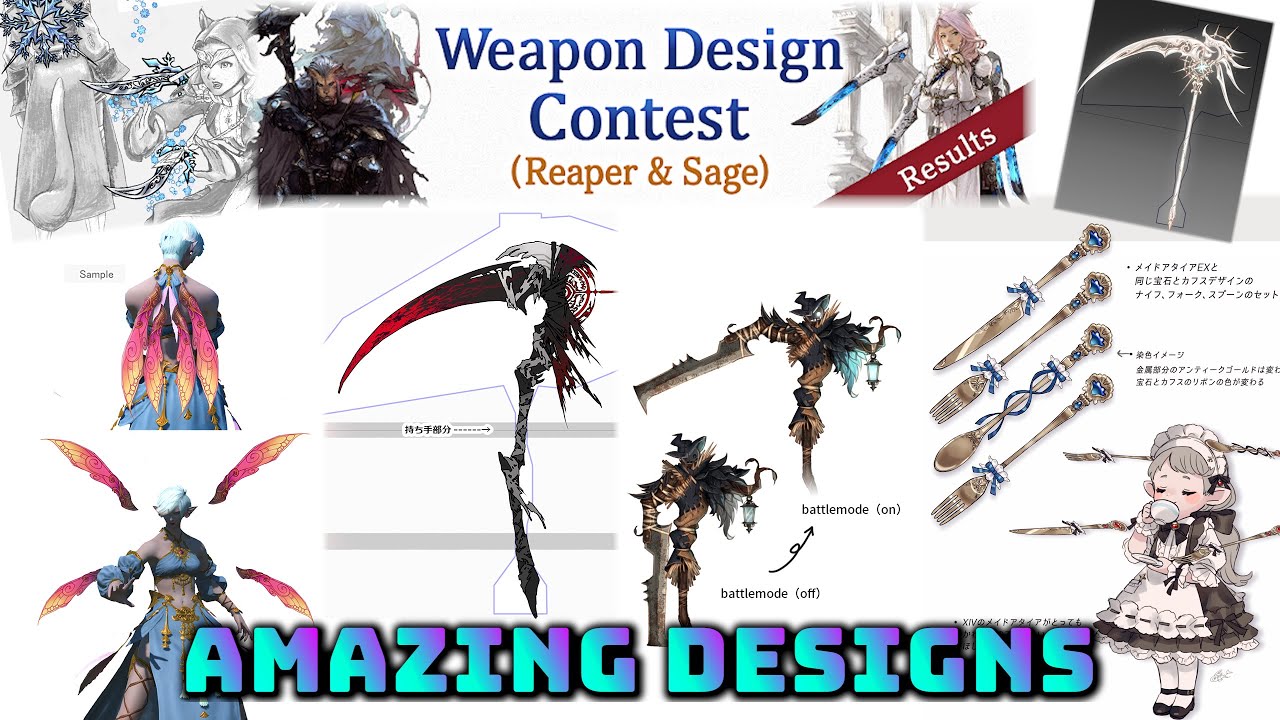 FFXIV: Winners of the Weapon Design Contest, Reaper & Sage Edition!