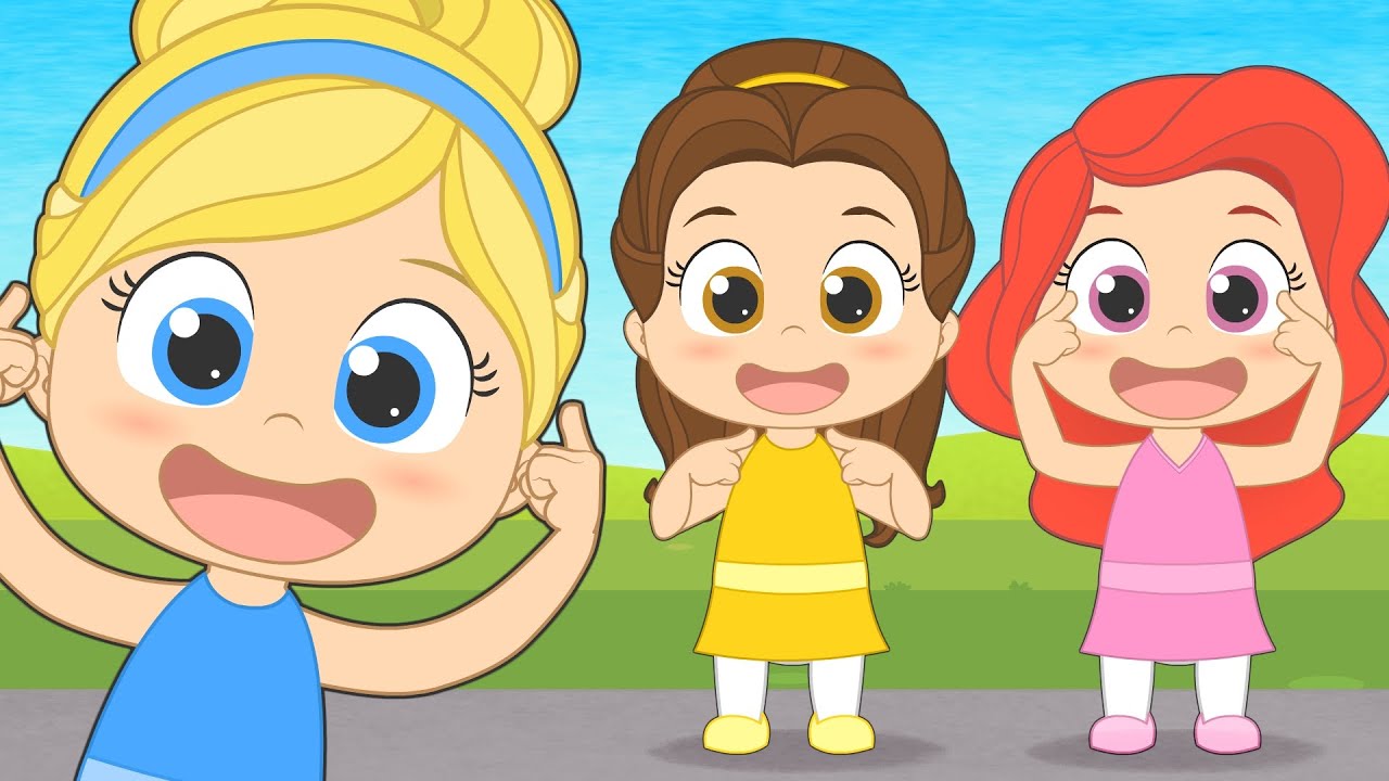 Head, shoulders, knees and toes 👸✨ with the BABY PRINCESSES 🎶 Children's songs