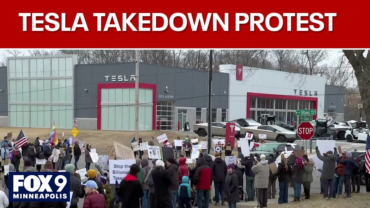 'Tesla Takedown' demonstration in Minnesota