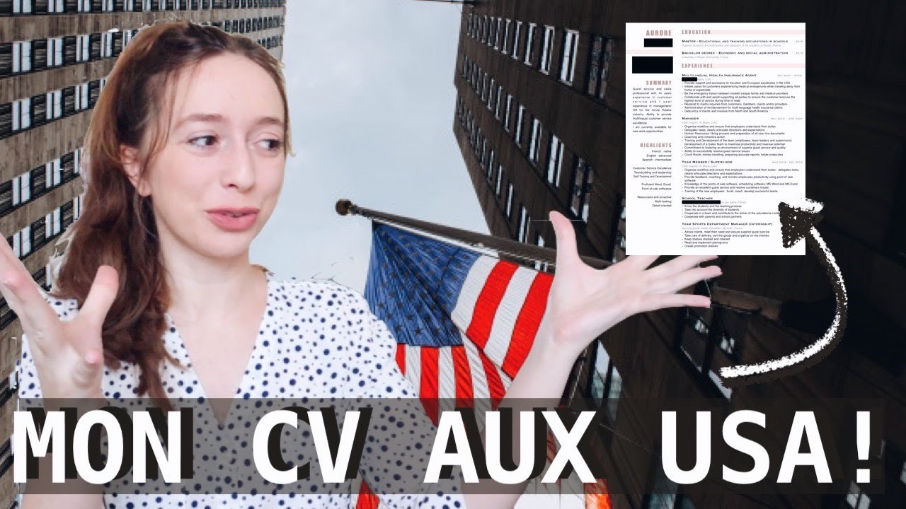CV et Lettre de Motivation aux USA + Opportunités Professionnelles, avec mes exemples