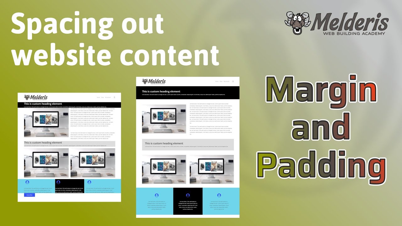 Spacing out website content with padding and margin
