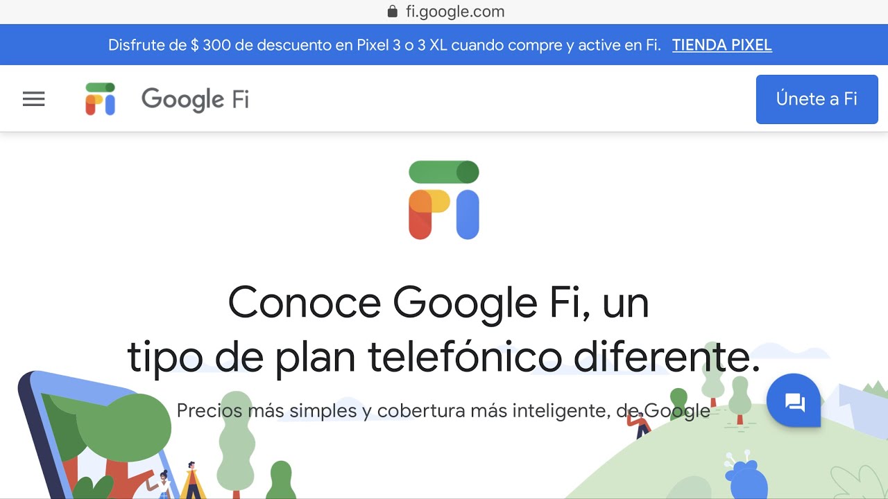Servicio de telefonia celular de Google Fi en mas de 200 paises y destinos.