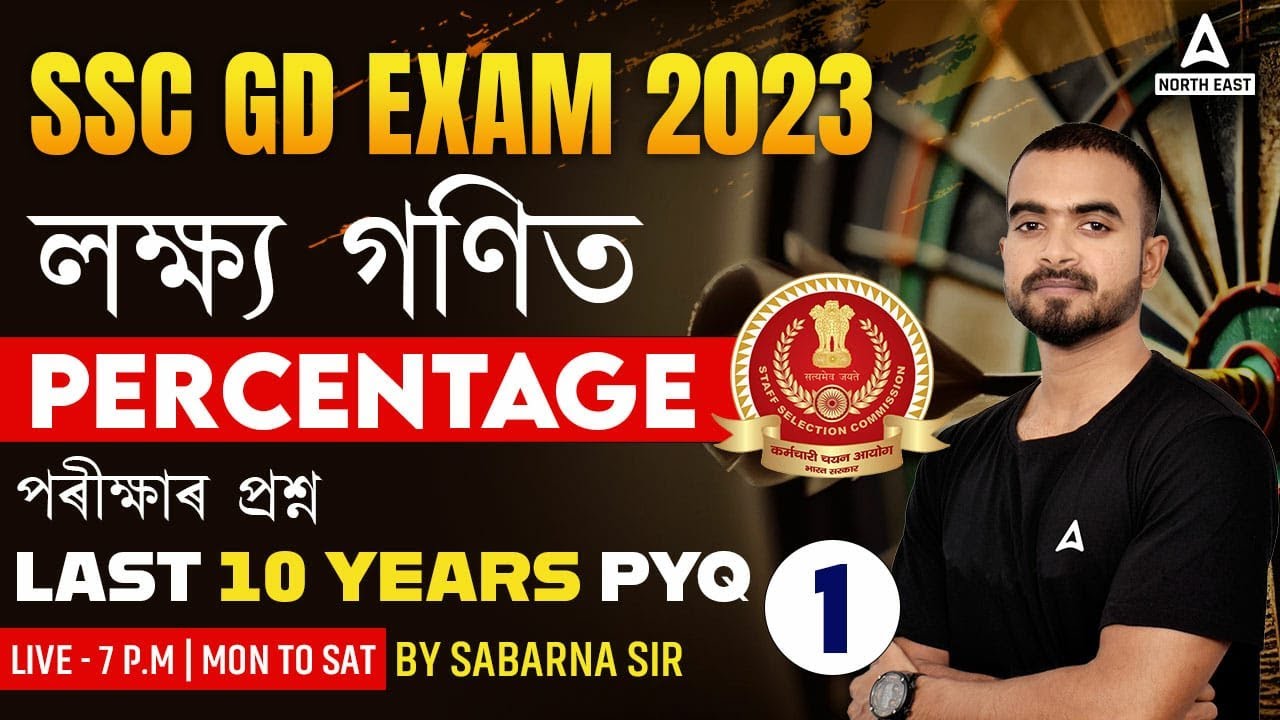SSC GD 2023 | SSC GD Math Class by Sabarna Sir | SSC GD Maths Percentage PYQs | Part 1