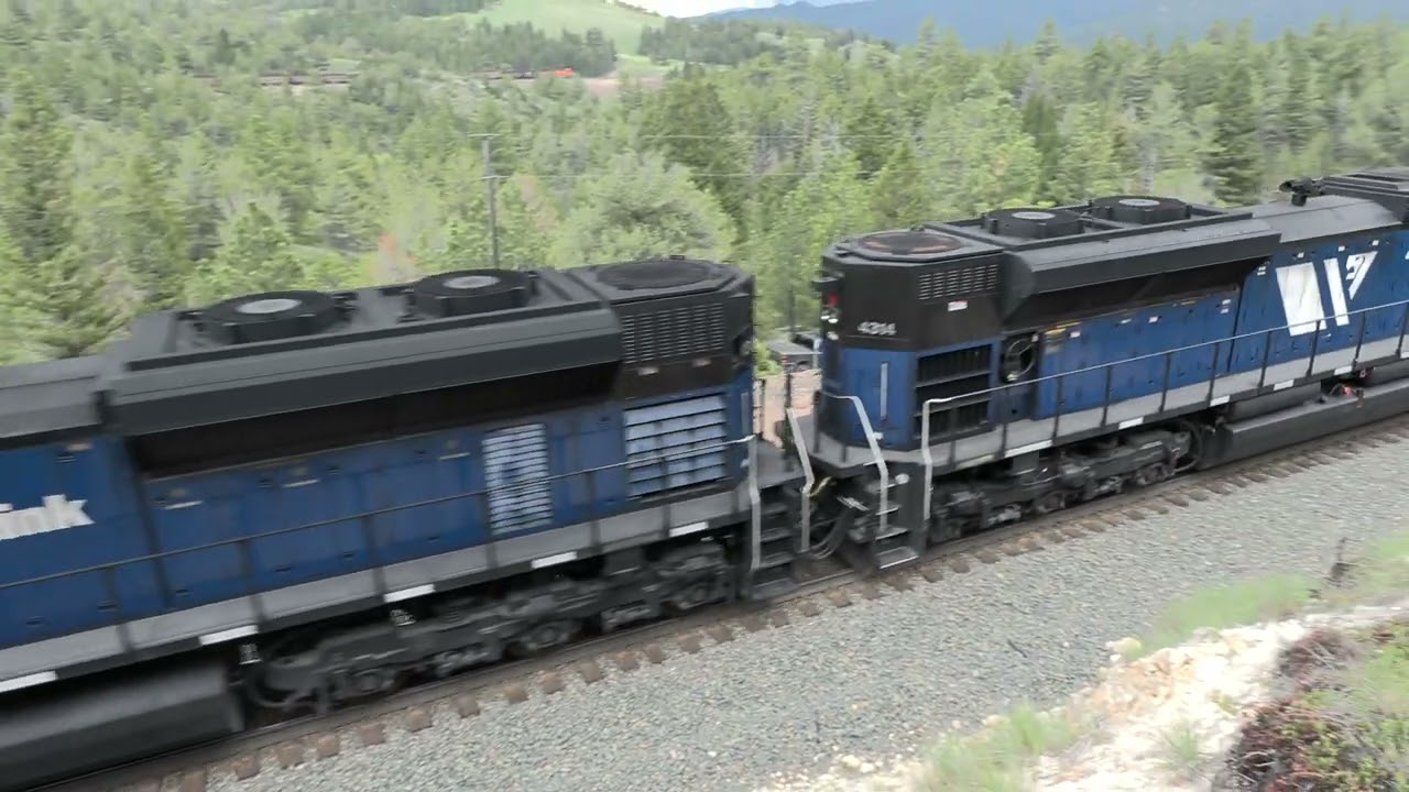 Coal train with Ferromex ACe crosses Greenhorn Trestle, Mullan Pass