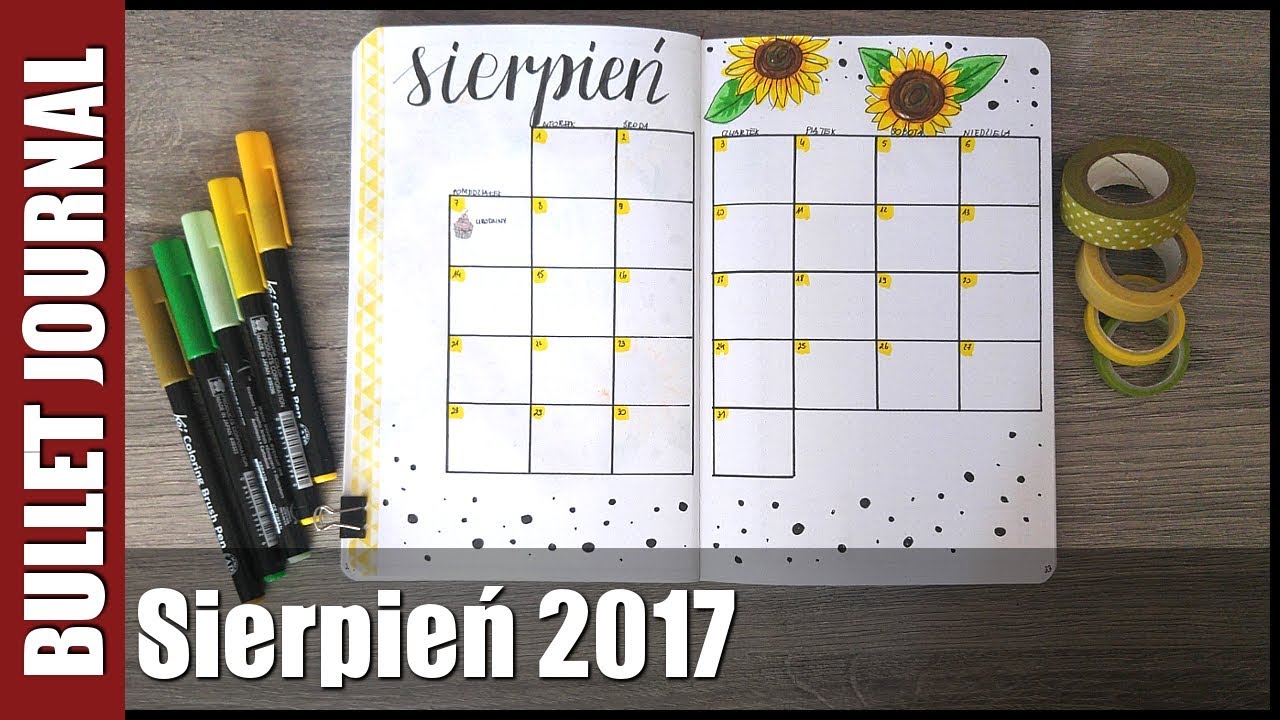 ♢ Bullet Journal - Sierpień 2017