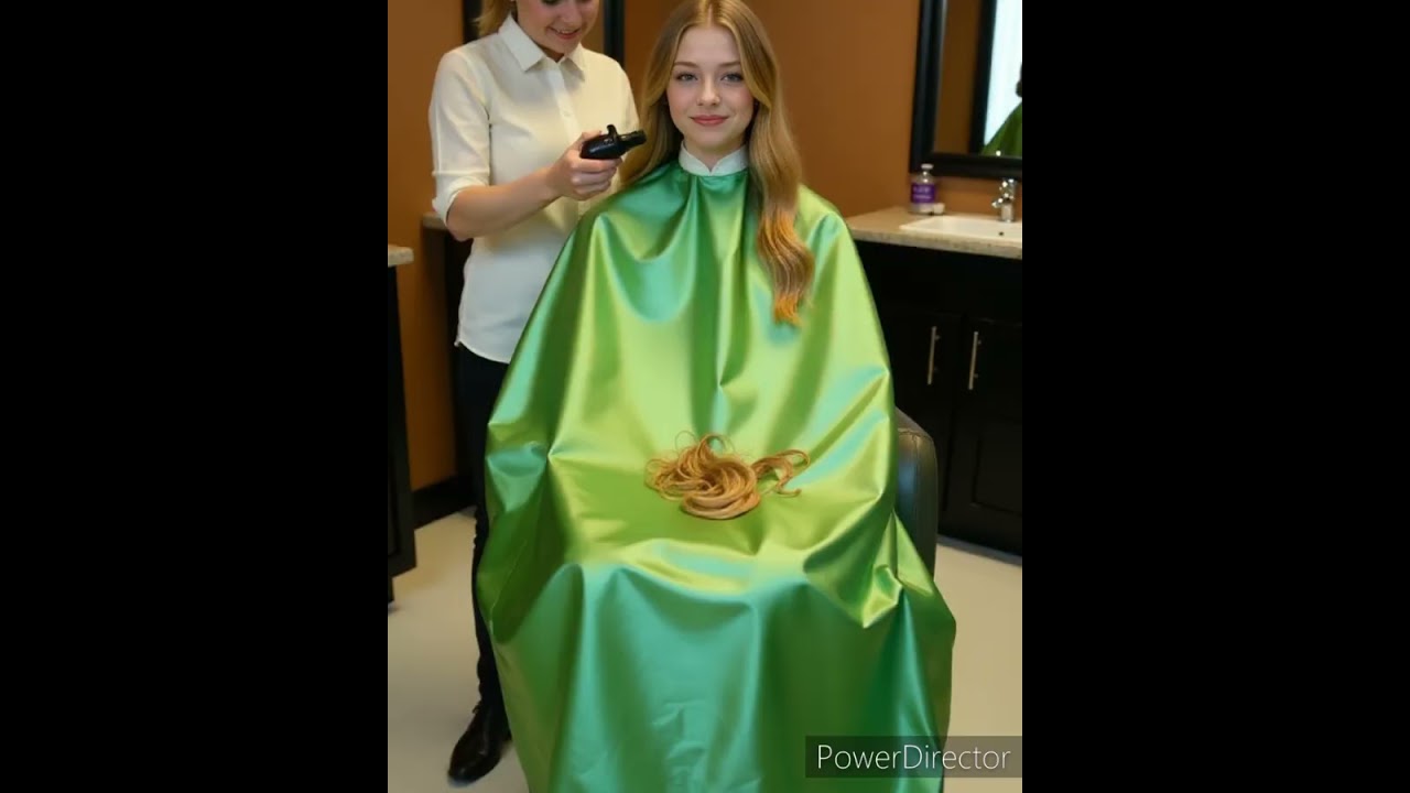 Barber capes with hair on the capes