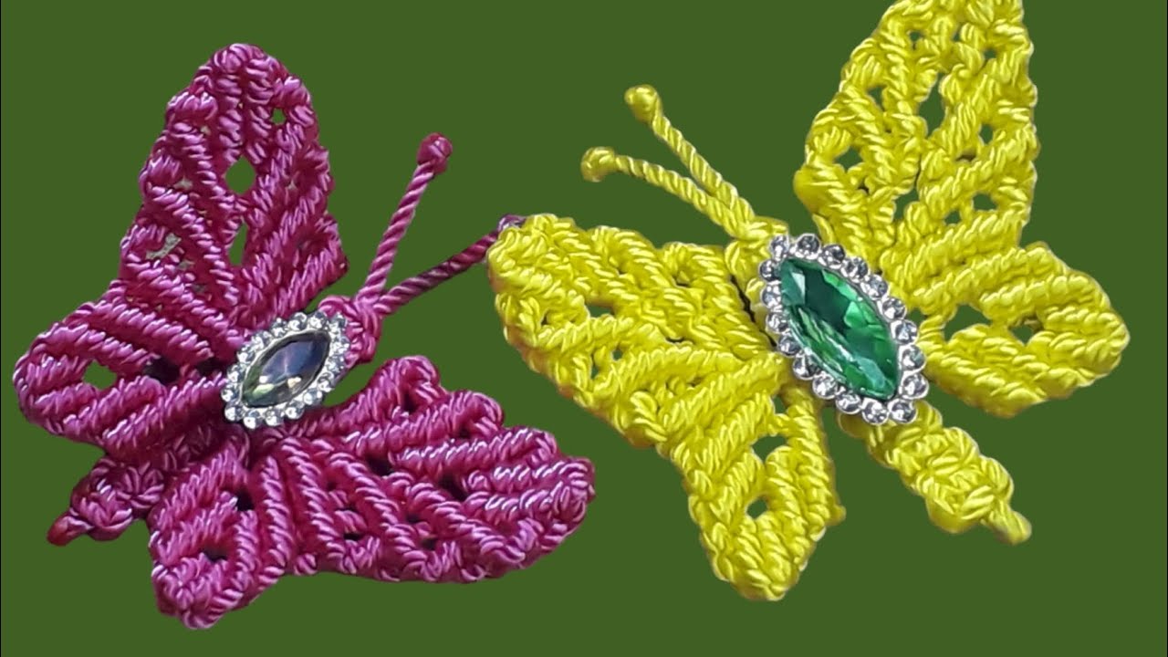 Mariposas tejidas en Macramé #sandaliasmacrame
