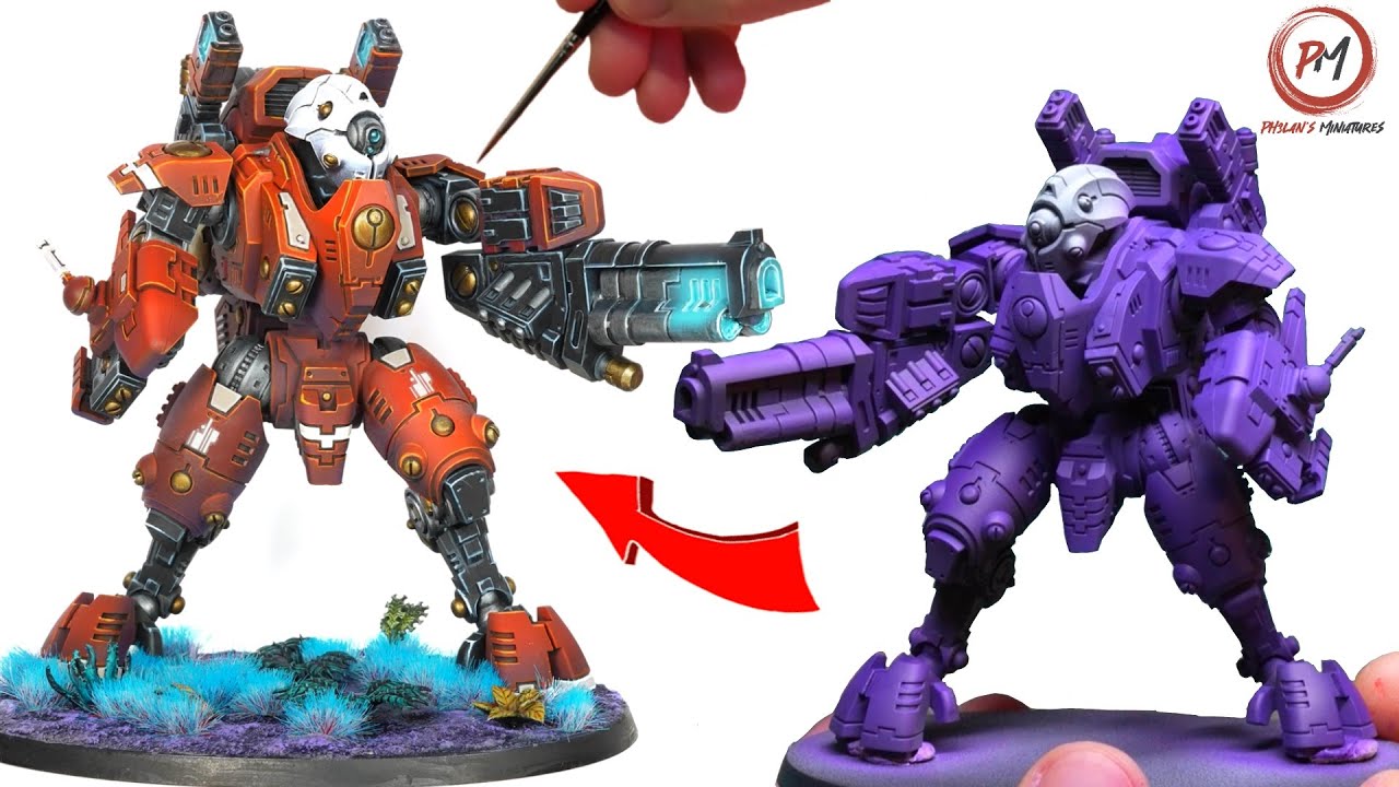 Как покрасить боевые костюмы Тау | XV95 Ghoostkeel | Урок покраски Warhammer 40k