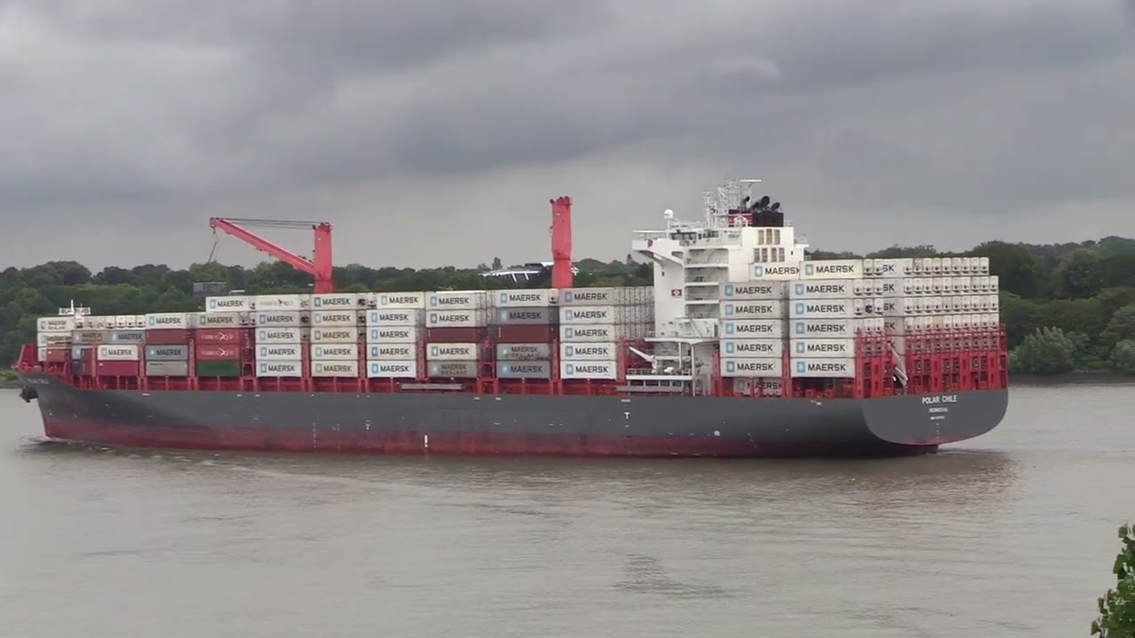 Shipspotting Container Ship POLAR CHILE departing Hamburg Germany on July 27, 2023 to Colombia