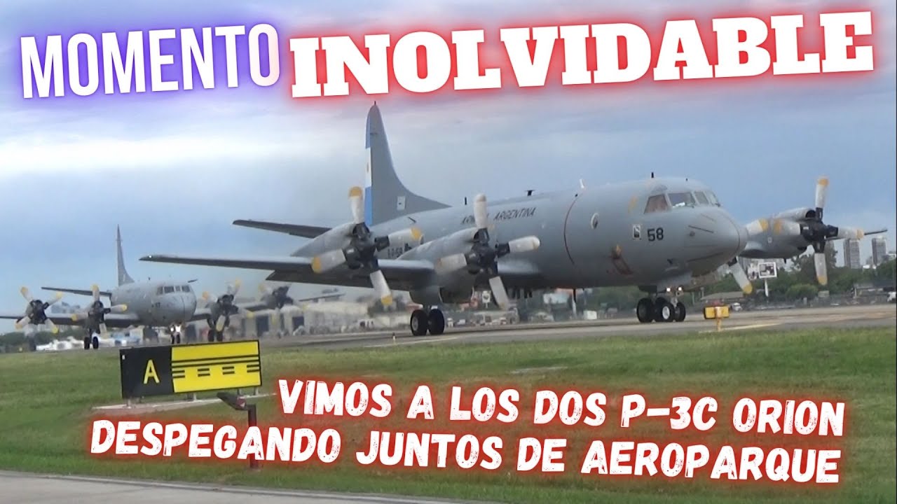 Los dos P-3C Orion de la @ArmadaArgentinaoficial despegando juntos de Aeroparque...