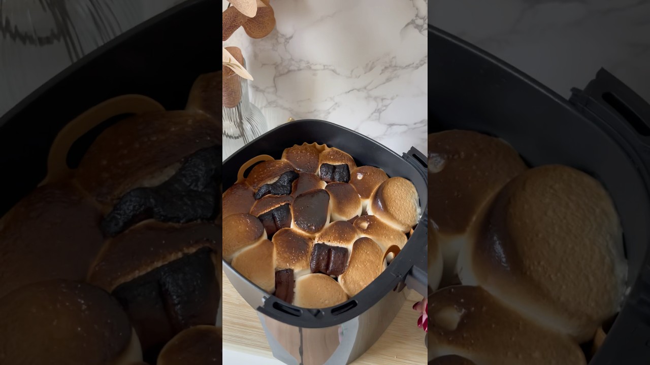 *SATISFYING* AIR FRYER S&lsquo;MORES! #asmr #asmrsounds #satisfying #smores #recipe #airfryer #fyp #viral
