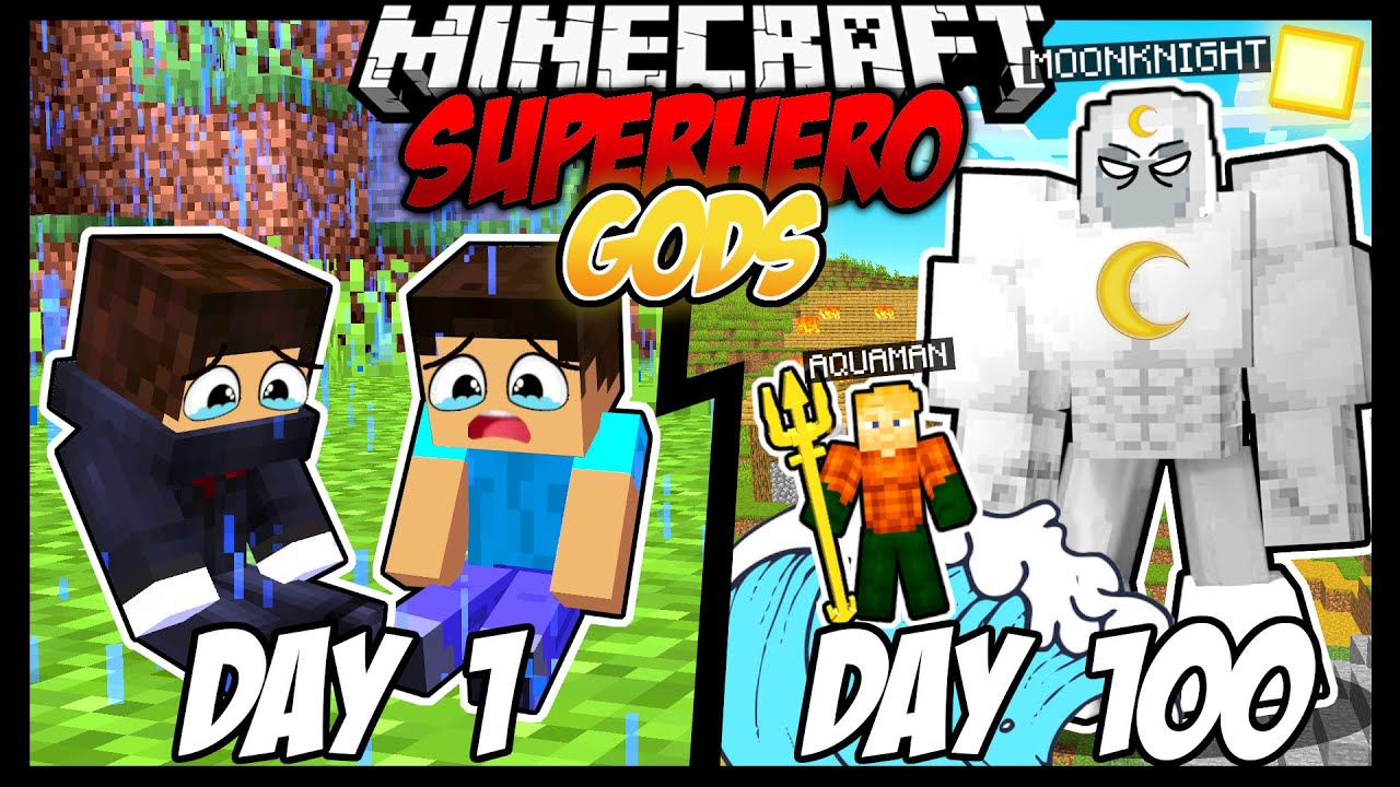 We Survived 100 DAYS as Superhero GODS In Minecraft!