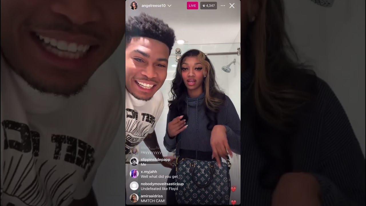 Angel Reese on Instagram Live with boyfriend Cam’Ron Fletcher