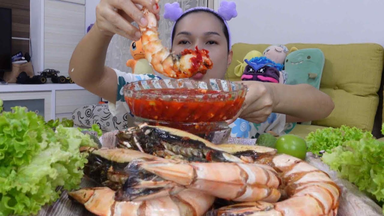 ทำกุ้งเผากินจ้า กุ้งลายเสือตัวใหญ่ๆ กินกับน้ำจิ้มซีฟู้ดเผ็ดๆ