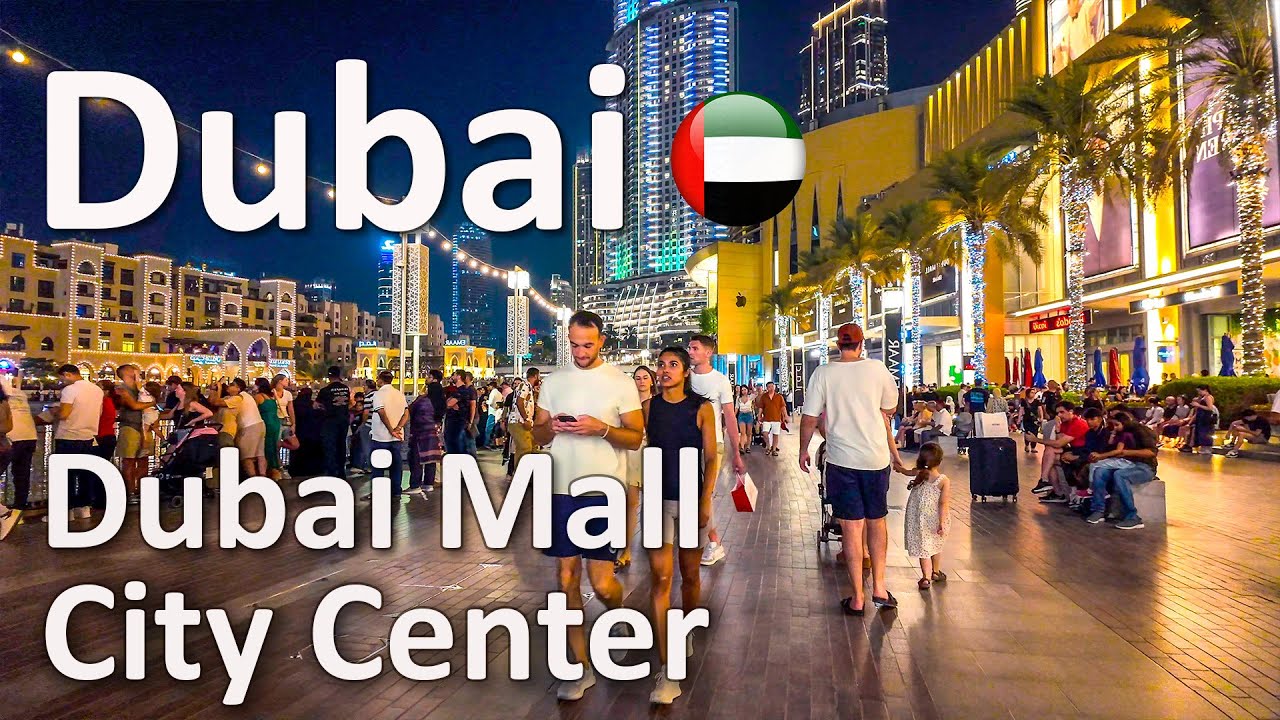 Dubai Burj Khalifa Downtown and Dubai Mall Walking tour 4K🇦🇪