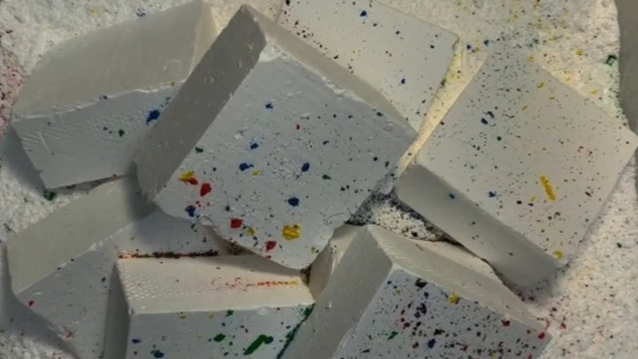 Specks of Color 🌈 | Ultra-Crispy White Chalk Blocks | Satisfying ASMR