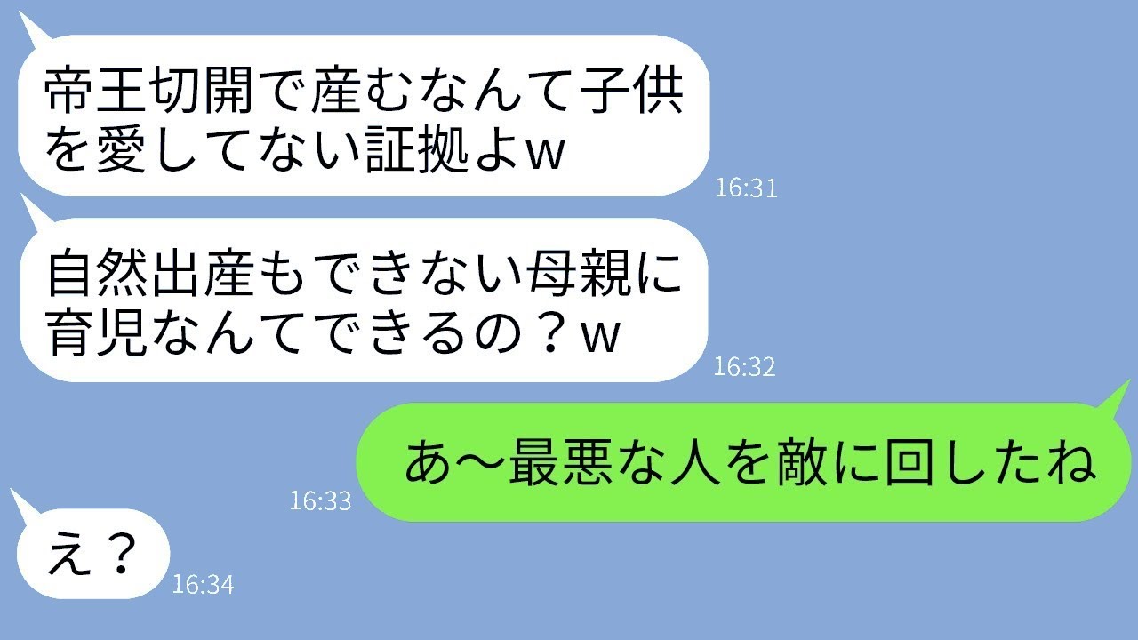 帝王切開で子どもを産んだ私を見下し、自然分娩を自慢するママ友が「腹を切るのは甘えだよw」と言ってきたので、勝ち誇る愚かなママを地獄に叩き落としてやった結果www
