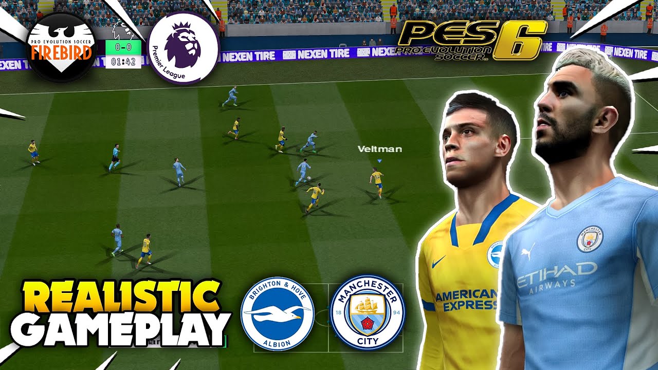 PES 6 Patch Firebird March Edition 21/22 | Premier League (Manchester City v Brighton) | FHD 60Fps