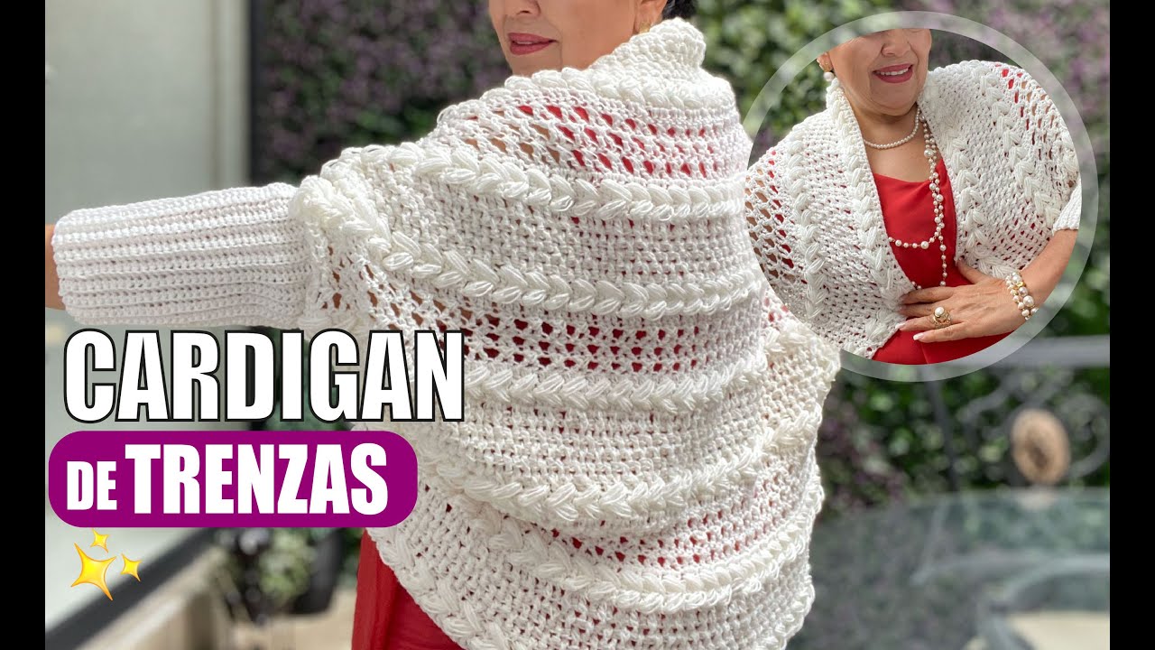 😵 Cómo Tejer este Cárdigan o Chaqueta de Trenzas | Ganchillo Fácil |Yo Tejo con Laura Cepeda 😵