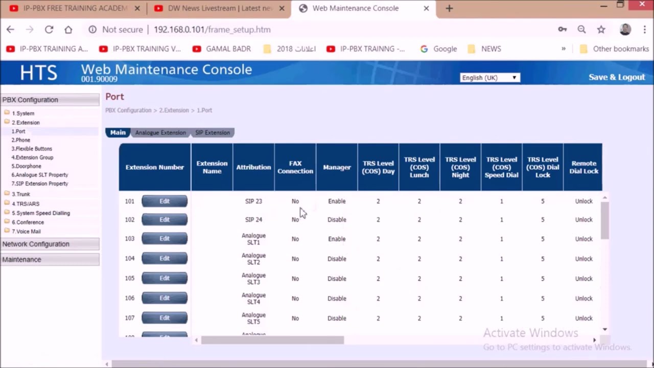 Panasonic Compact Hybrid IP-PBX KX-HTS32 - CO Lines connection and Programing