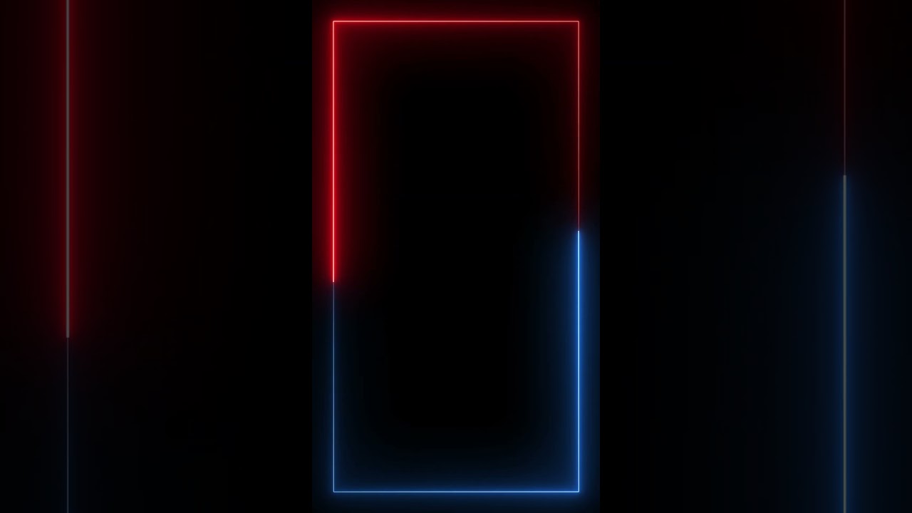 Glowing frame black screen | Neon light border | Frame template video background