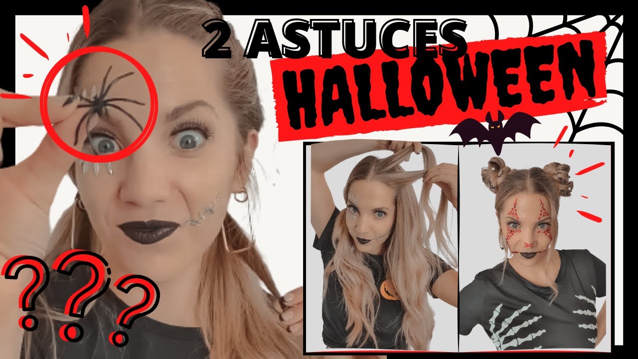 IDÉE look HALLOWEEN 🤡 COIFFURE D'HALLOWEEN 🤡 look dhalloween facile a faire 🤡 glam look halloween