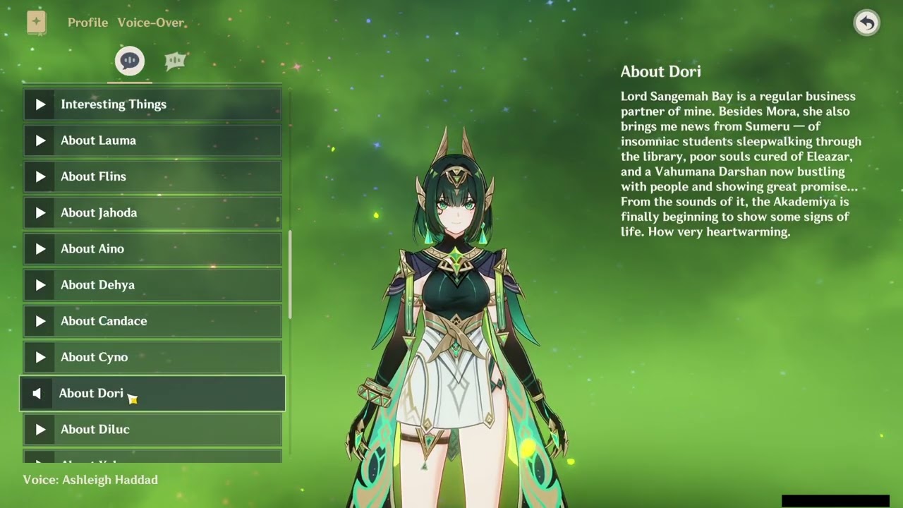 NEFER ALL VOICE LINES (ENGLISH)