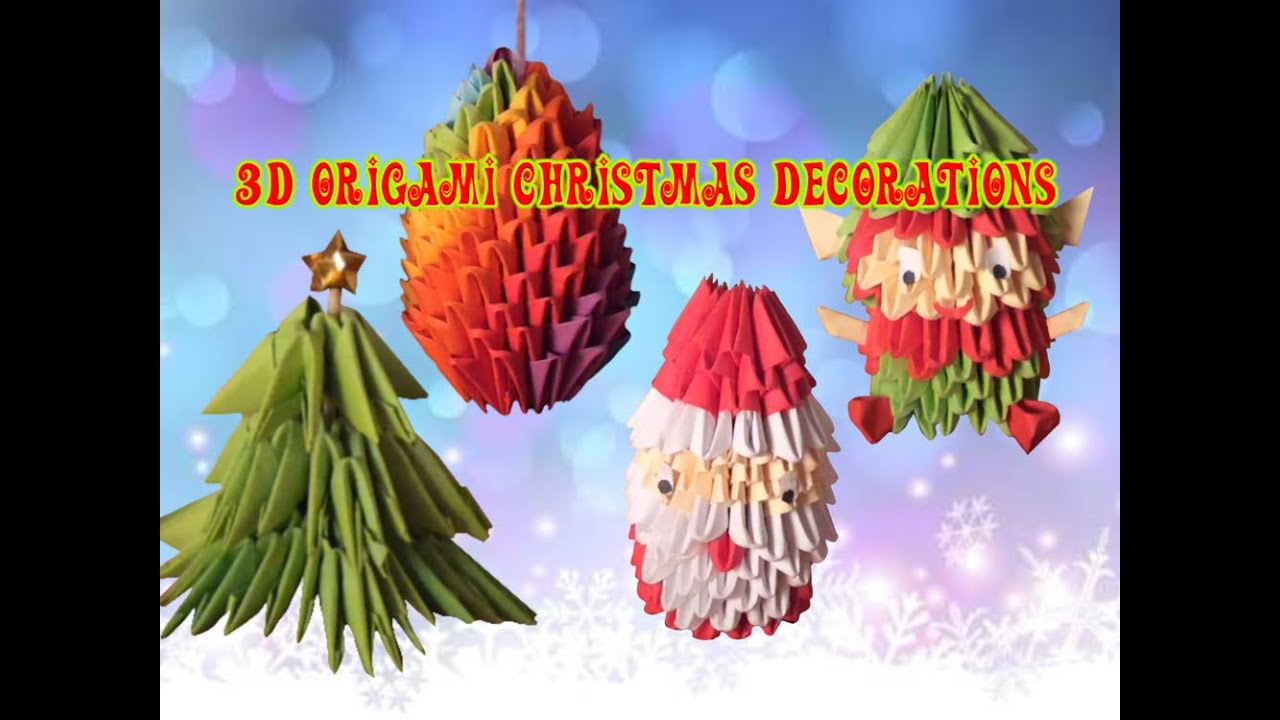 3D Origami Christmas Decorations Tutorial