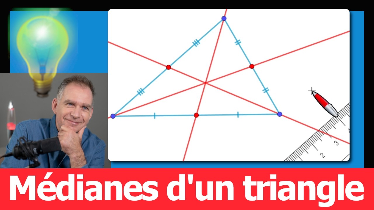 Médianes d’un triangle 📐 Définition + Tracer + Concourantes au centre de gravité 🚀 ♕