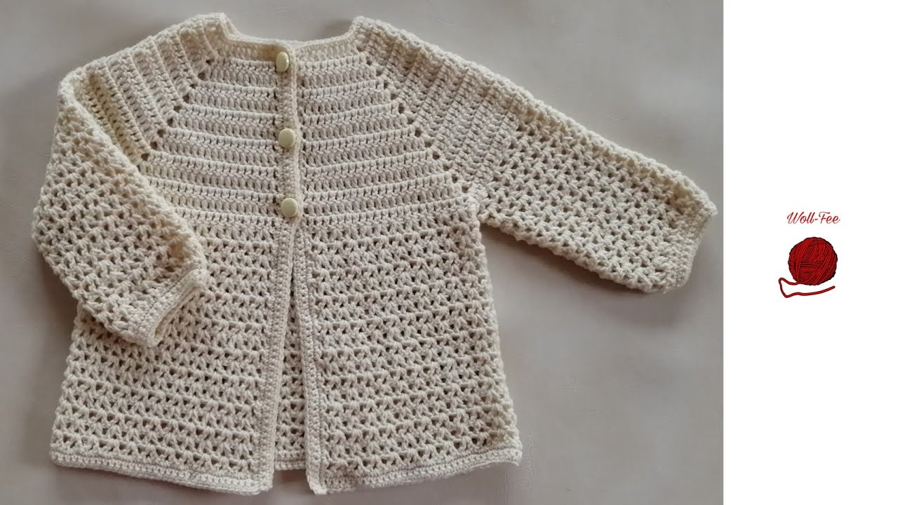 Babyjacke häkeln, Schritt für Schritt, andere Größen siehe Infobox