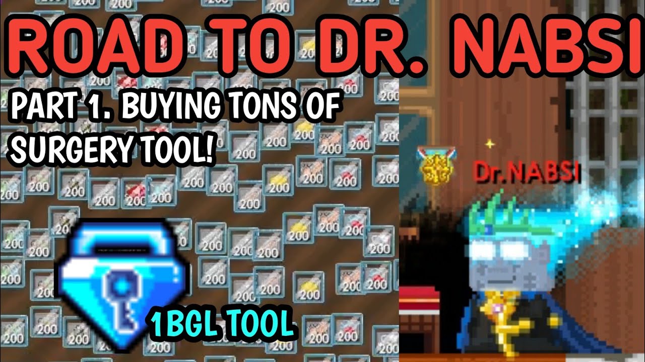 Road To Dr. Nabsi  Part 1.(Buying tons of surgery tool) |GROWTOPIA