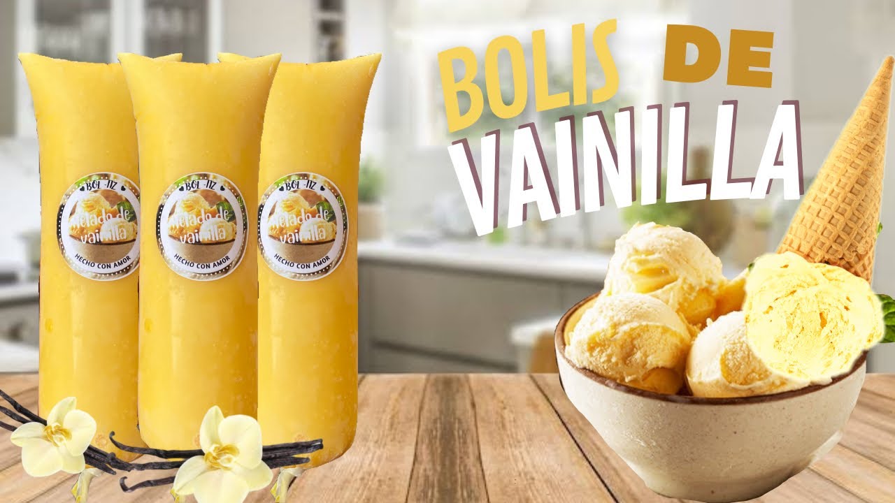 BOLIS DE VAINILLA CREMOSOS 💛receta ECONOMICA para NEGOCIO hielitos de leche🍦