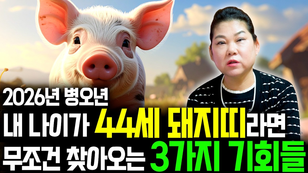 ✨2026년 1983년생 44세 돼지띠운세✨내가 83년생 돼지띠라면 13년만에 천운 들어와 귀인,문서운까지 펑펑 터진다! 83년생 44세 돼지띠의 운명과 병오년 신년운세!