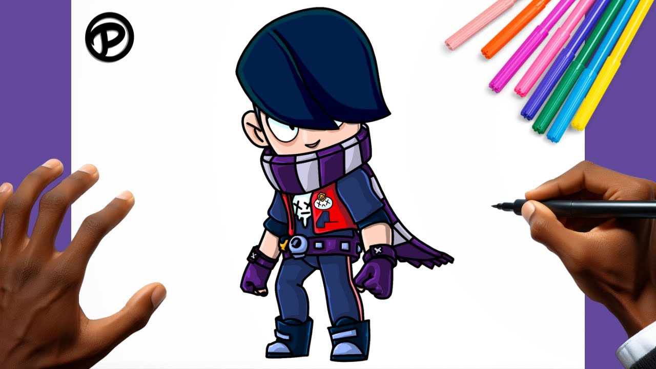 Como desenhar o Edgar de Brawl Stars passo a passo