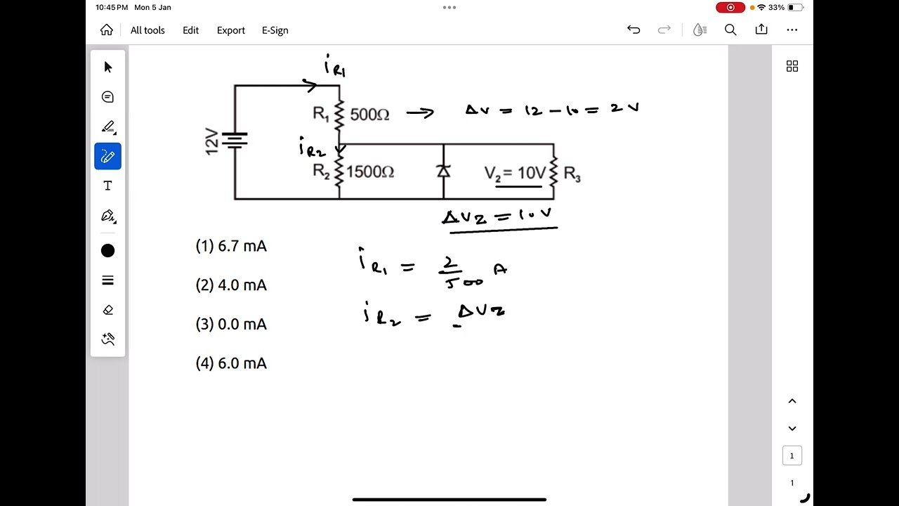 In the given circuit the current through Zener Diode is close to 
