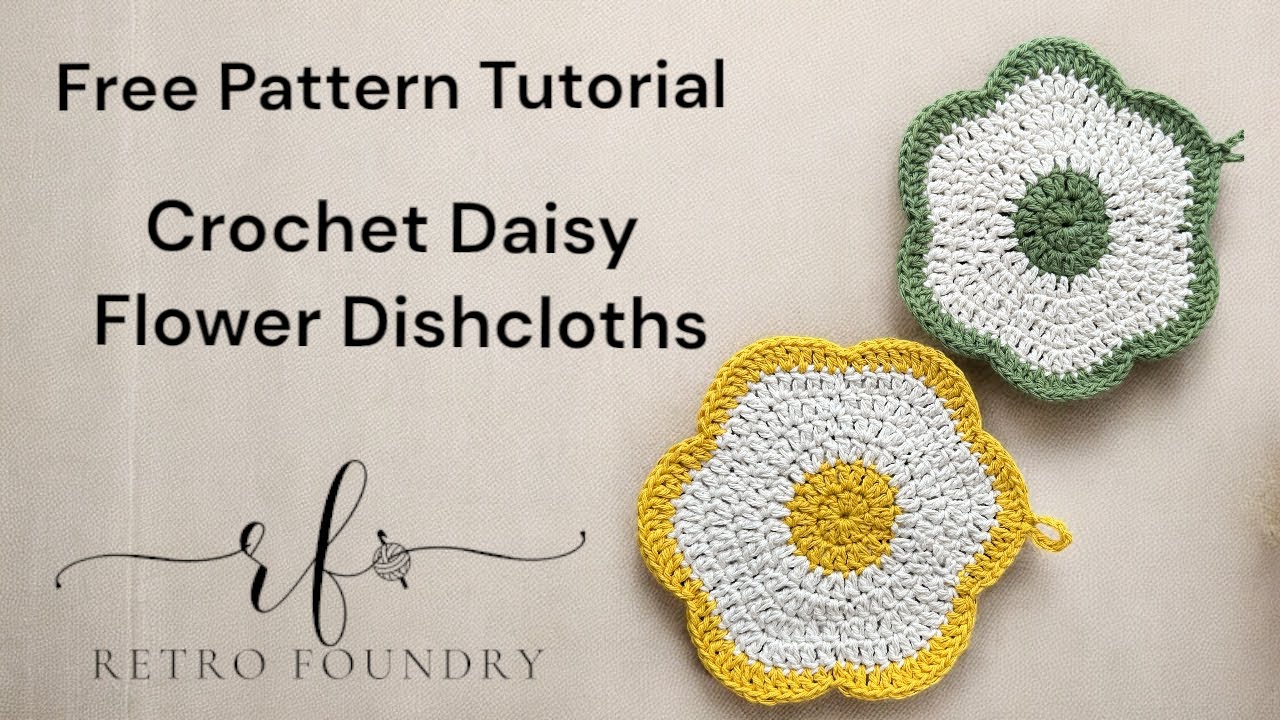 Quick & Easy Crochet Daisy Flower Dishcloth