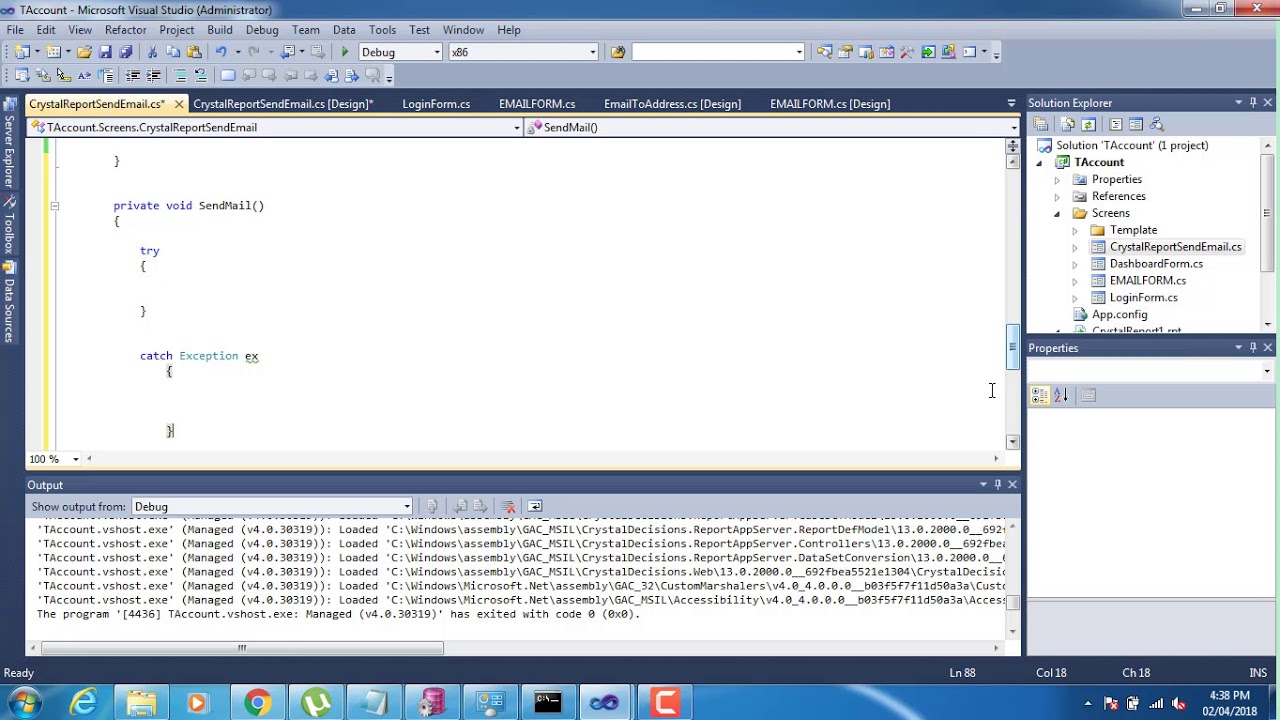 Creating Crystal Report and Sending Via Mail