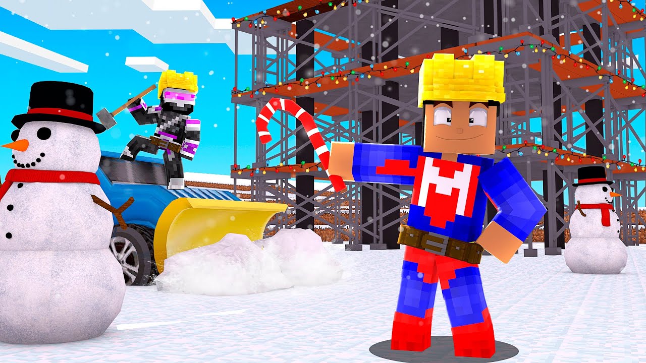 CONSTRUIMOS UNA CASA DE NAVIDAD DE LUJO EN MINECRAFT TROLL 😱🏗️