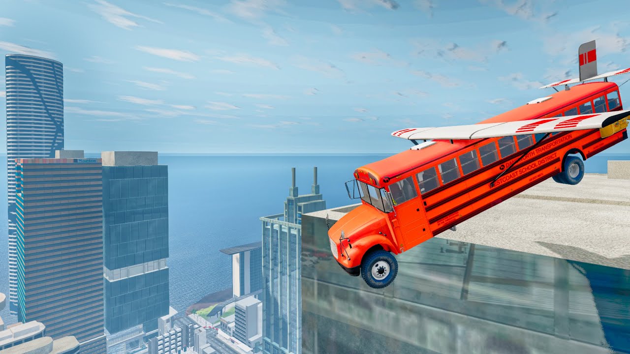 Top 50 Yellow School Bus Crashes – BeamNG Drive Bus Jumps & Crash Madness
