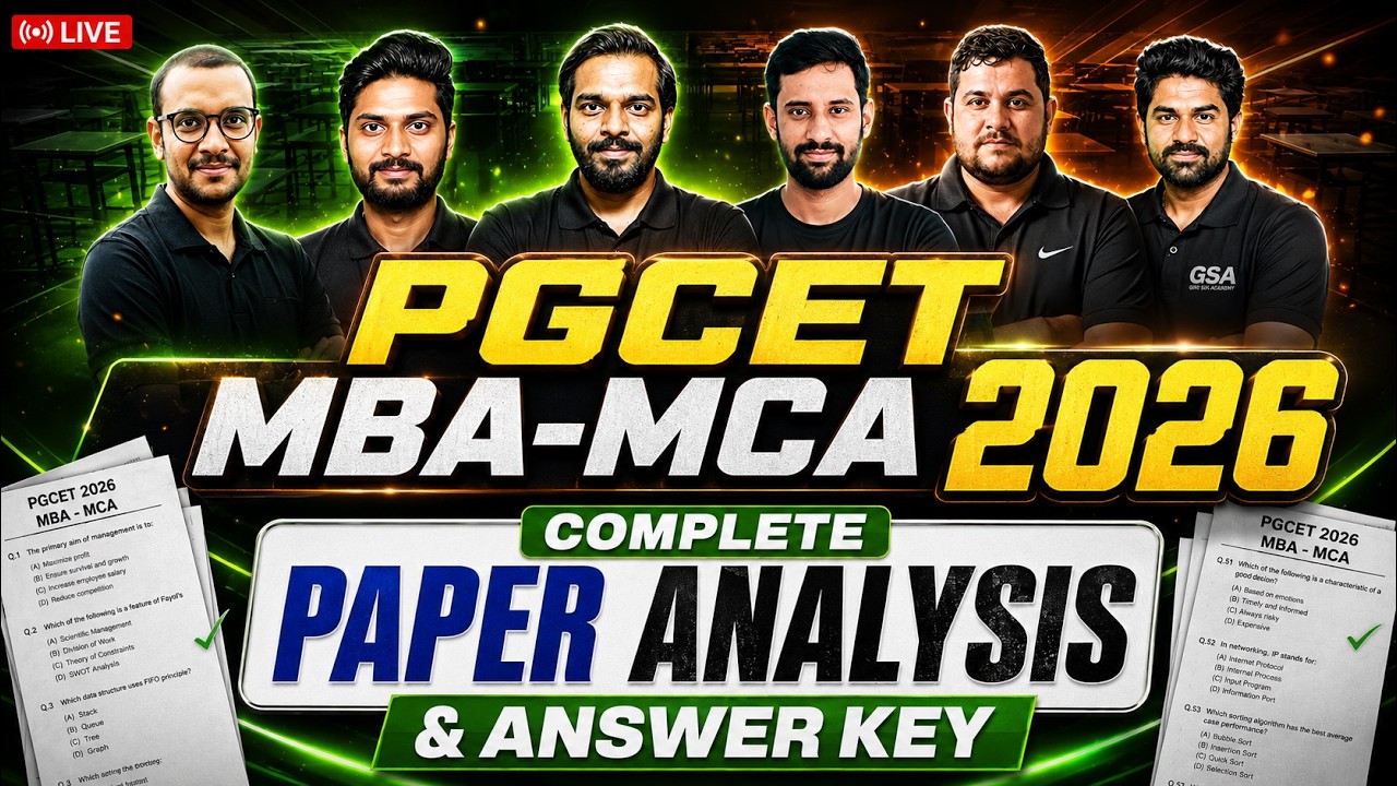 PGCET MBA-MCA KEY ANSWERS🔥| PGCET MBA-MCA 2026 | | PGCET MBA| PGCET MCA #pgcet2026
