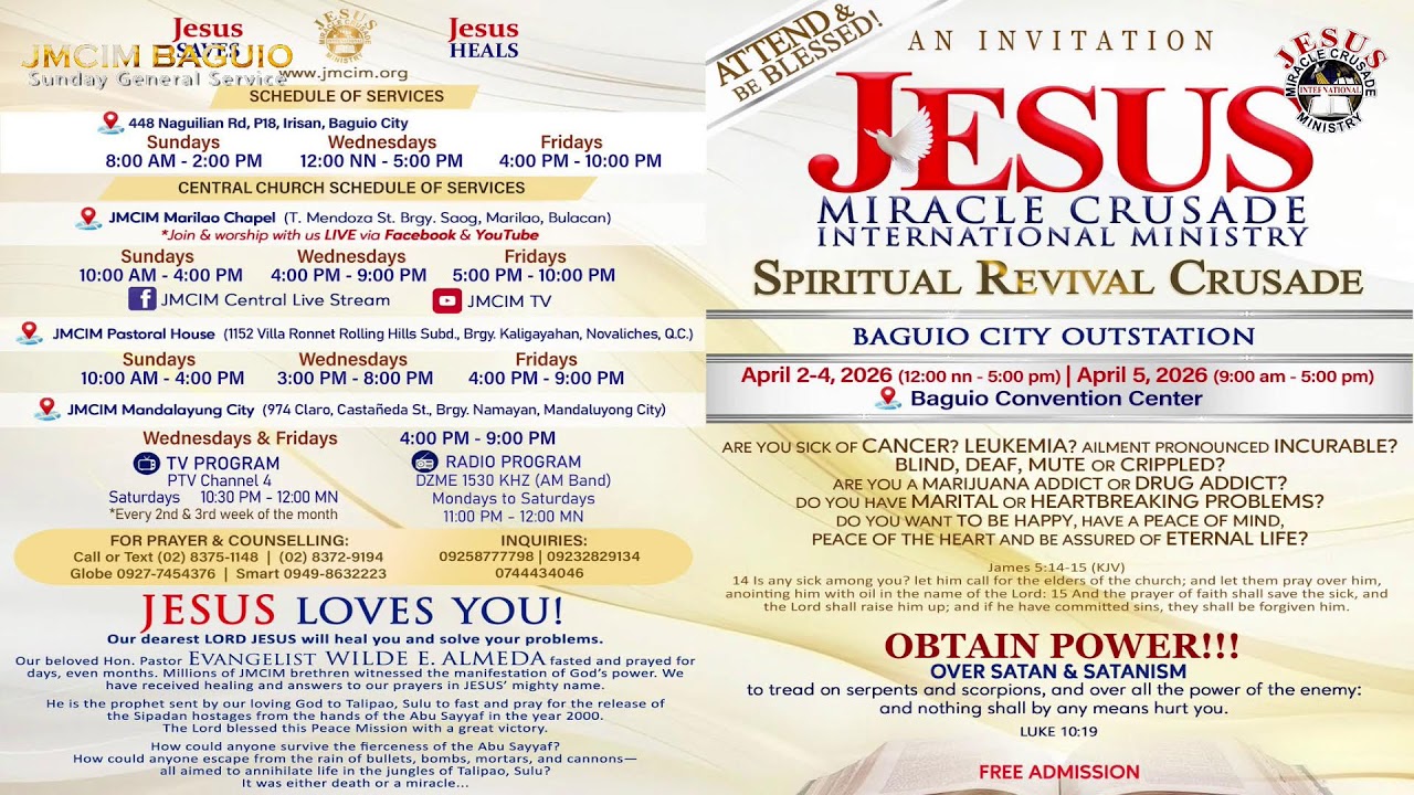 JMCIM Baguio City Live Streaming of SUNDAY GENERAL SERVICE | MARCH 15, 2026