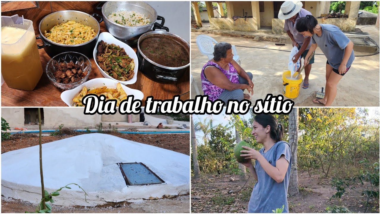 ALMOÇO de DOMINGO // DIA de TRABALHO - pintura das cisternas.