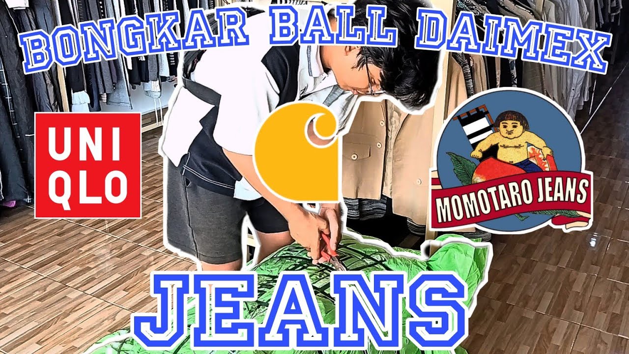 BONGKAR BALL DAIMEX : JEANS FULL BIRU TERGILAA,ADA MOMOTARO⁉️#thrifting #bongkarball #ngethrift