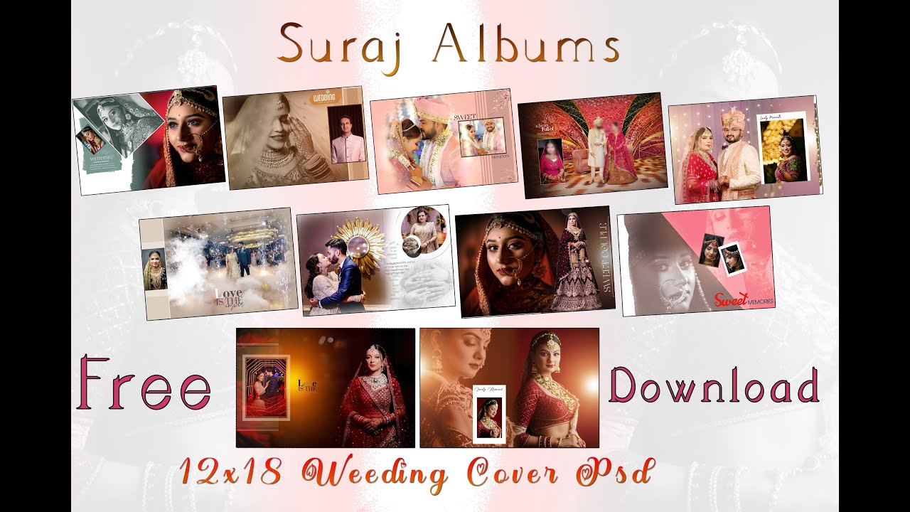 12x36 wedding album Cover psd templates for photoshop free download