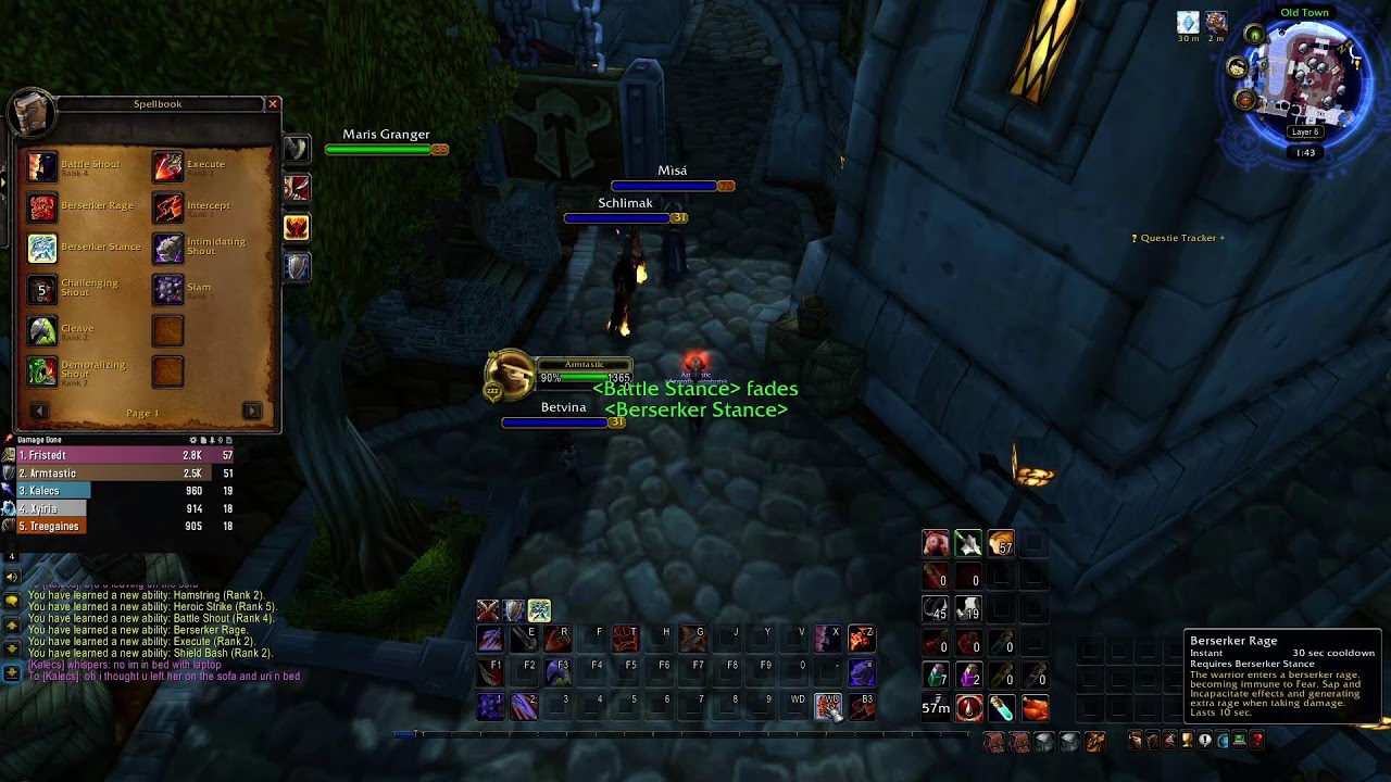 world of warcaft tbc classic leveling warrior
