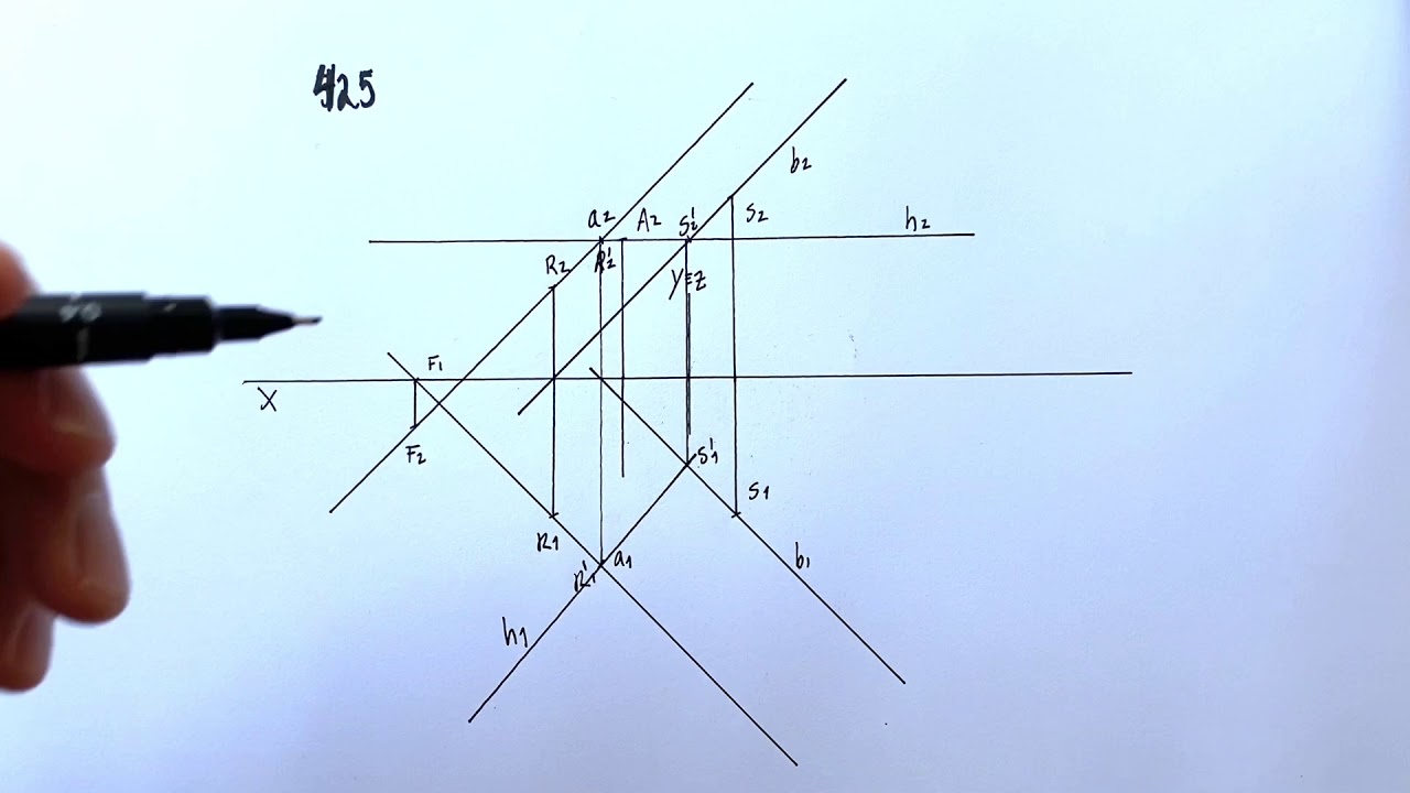 425 - Pontos pertencentes a plano definido por duas retas paralelas