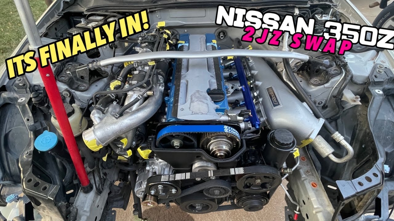 Установка двигателя 2JZ в мой Nissan 350Z! Наконец-то устанавливаю свой кастомный двухтурбинный д...